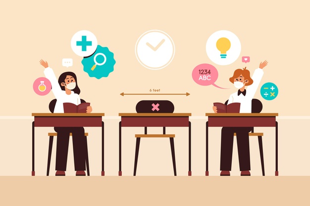social distance school illustration 52683 42097